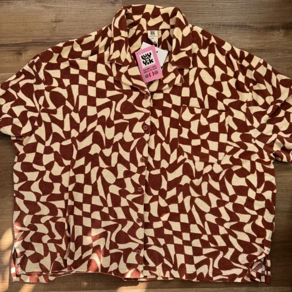 Lucy & Yak Santiago Shirt ORGANIC COTTON TOWELLING Amara Grid 2XL XXL - Picture 5 of 7